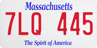 MA license plate 7LQ445
