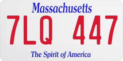 MA license plate 7LQ447