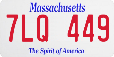 MA license plate 7LQ449