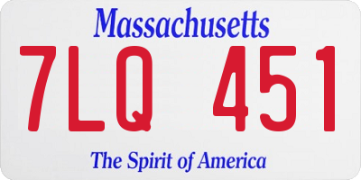 MA license plate 7LQ451