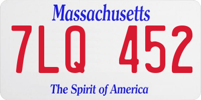 MA license plate 7LQ452