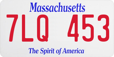 MA license plate 7LQ453