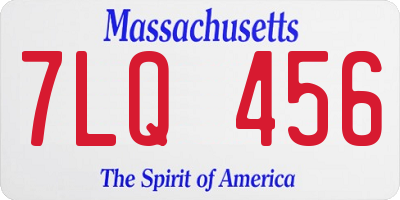 MA license plate 7LQ456