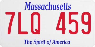 MA license plate 7LQ459