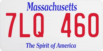 MA license plate 7LQ460