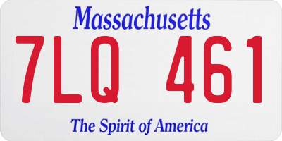 MA license plate 7LQ461