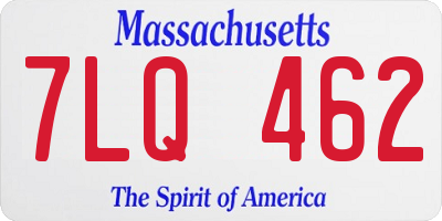 MA license plate 7LQ462