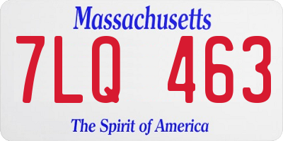 MA license plate 7LQ463