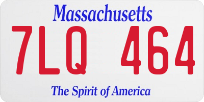 MA license plate 7LQ464