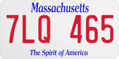 MA license plate 7LQ465