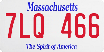 MA license plate 7LQ466