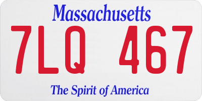 MA license plate 7LQ467