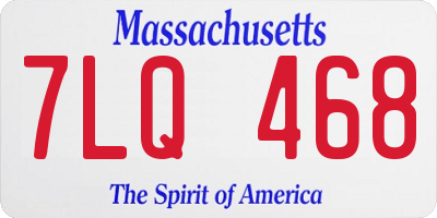 MA license plate 7LQ468