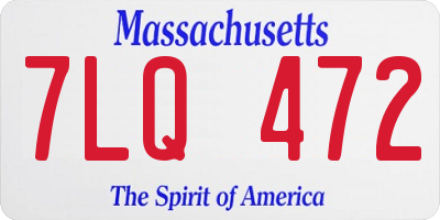 MA license plate 7LQ472