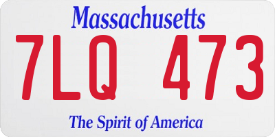 MA license plate 7LQ473
