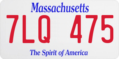 MA license plate 7LQ475