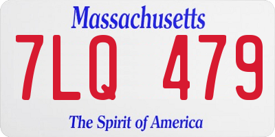 MA license plate 7LQ479
