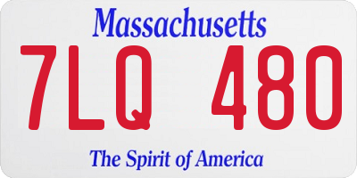 MA license plate 7LQ480