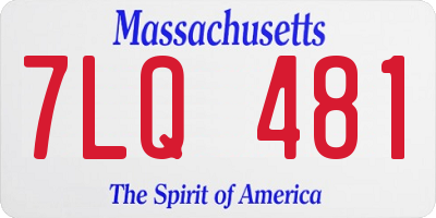 MA license plate 7LQ481