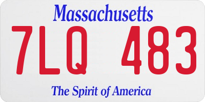 MA license plate 7LQ483
