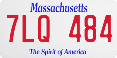 MA license plate 7LQ484