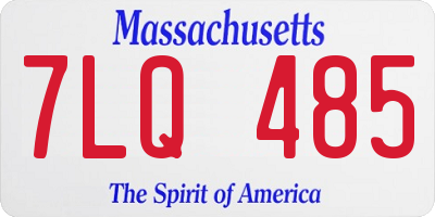 MA license plate 7LQ485