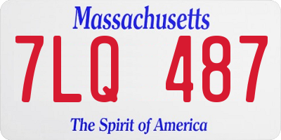 MA license plate 7LQ487