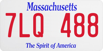 MA license plate 7LQ488