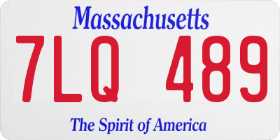 MA license plate 7LQ489