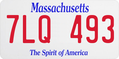 MA license plate 7LQ493