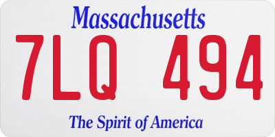 MA license plate 7LQ494