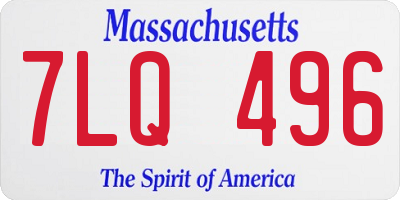 MA license plate 7LQ496