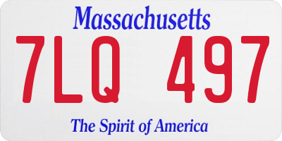 MA license plate 7LQ497