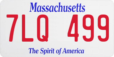 MA license plate 7LQ499