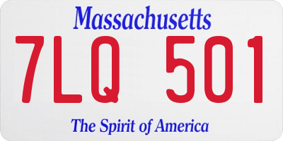MA license plate 7LQ501