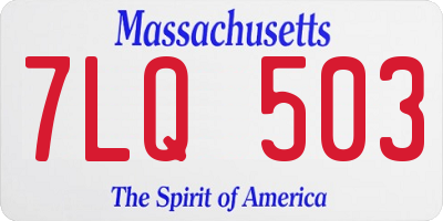 MA license plate 7LQ503