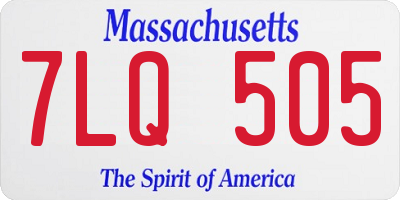 MA license plate 7LQ505