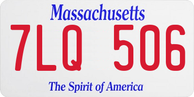 MA license plate 7LQ506