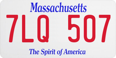 MA license plate 7LQ507