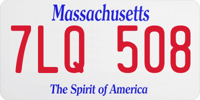 MA license plate 7LQ508