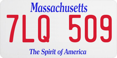 MA license plate 7LQ509