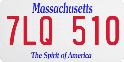 MA license plate 7LQ510