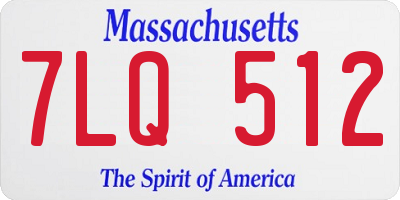 MA license plate 7LQ512