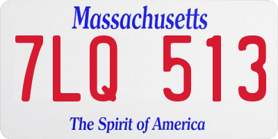 MA license plate 7LQ513