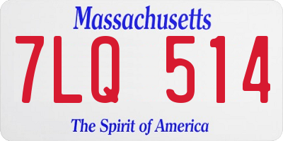 MA license plate 7LQ514