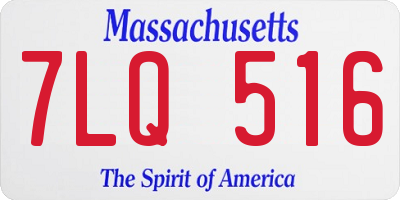 MA license plate 7LQ516