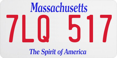 MA license plate 7LQ517
