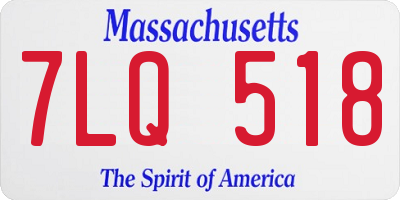 MA license plate 7LQ518