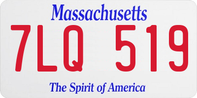 MA license plate 7LQ519
