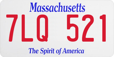MA license plate 7LQ521